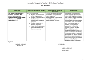 Teacher Annotation Template for Proficient Teachers S.Y. 2024-2025