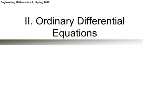 Engineering Mathematics 1: Ordinary Differential Equations - Spring 2016