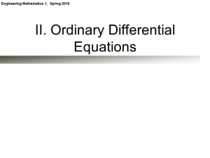 Ordinary Differential Equations - Engineering Mathematics 1 (2016)