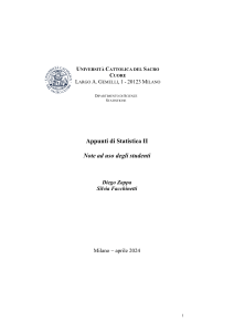 Appunti di Statistica II - Note di Statistica Universitaria