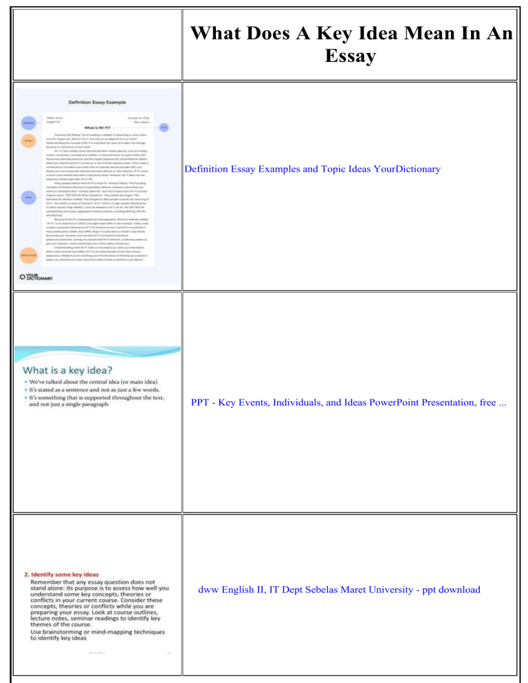 Key Ideas in Essays: Definition & Identification