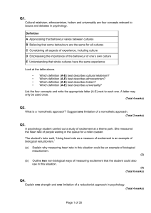 Psychology Exam Questions: Debates, Approaches, Relationships, Health
