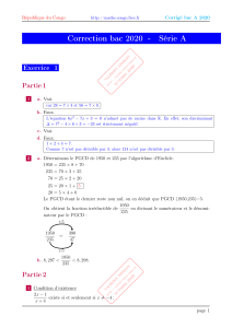 Correction bac 2020 S&eacute;rie A Maths