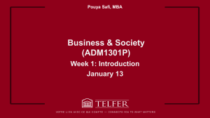 Business & Society (ADM1301P) Week 1: Introduction to CSR & Sustainability