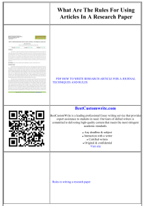 What are the rules for using articles in a research paper