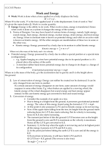 IGCSE Physics: Work, Energy, Power, Efficiency & Energy Sources