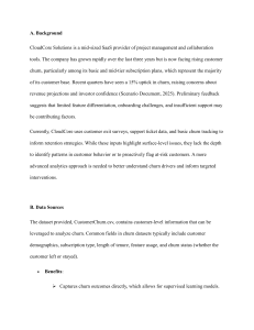 CloudCore Churn Prediction: Data Analytics Initiative