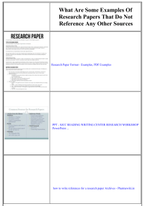 Research Paper Examples & Resources