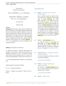 Cantore v. West Boca Medical Center: Medical Malpractice Case Summary