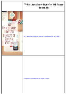 Benefits of Paper Journals: A Guide to Journaling