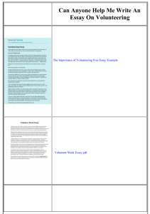 Essay on Volunteering: Benefits and Importance