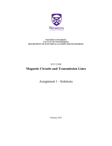 Magnetic Circuits & Transmission Lines Assignment Solutions