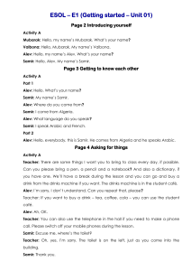 ESOL E1: English for Beginners - Introductions & Basic Phrases
