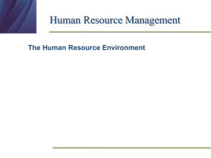Human Resource Management: The HR Environment