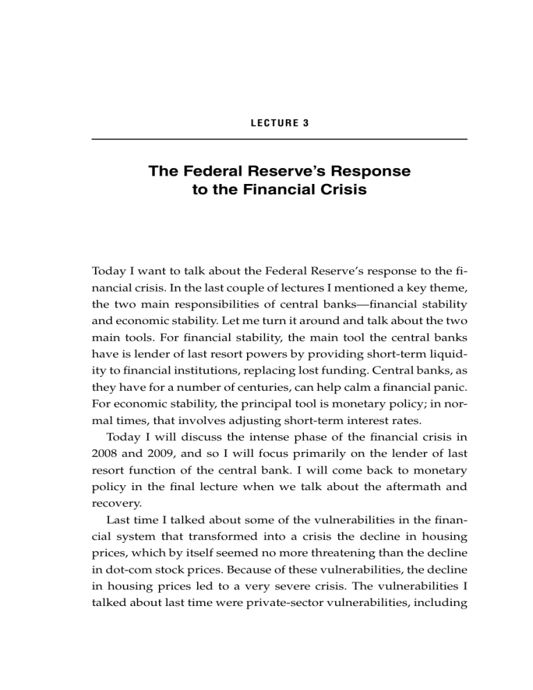 Federal Reserve's Response to the Financial Crisis
