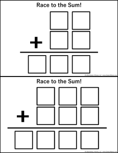 Addition Worksheet: Race to the Sum!