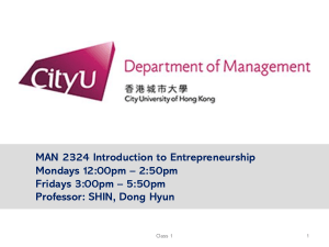 Entrepreneurship Course Intro: Syllabus, GEM, & Objectives