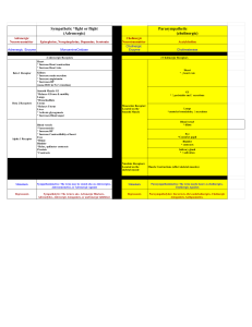 Sympathetic vs. Parasympathetic Nervous System Chart