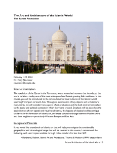 Islamic Art & Architecture Course | Barnes Foundation Syllabus 2024