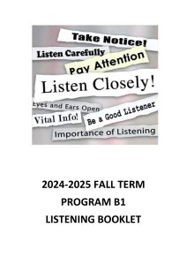 Listening Comprehension Booklet - Program B1