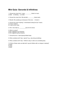 Gerunds & Infinitives Quiz: Grammar Practice