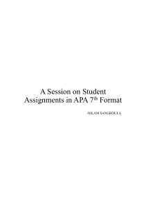 APA 7th Format Guide for Student Assignments - NILAM SANGROULA