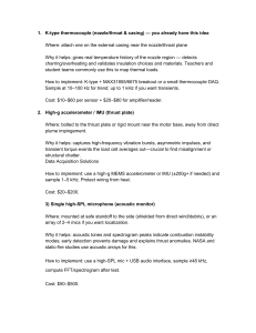 Rocket Engine Instrumentation: Thermocouple, Accelerometer, Microphone