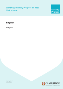 Cambridge Primary English Stage 6 Mark Scheme 2014