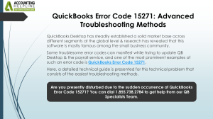 QuickBooks Error 15271: Troubleshooting Guide