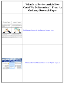 What is a review article How could we differentiate it from an ordinary research paper