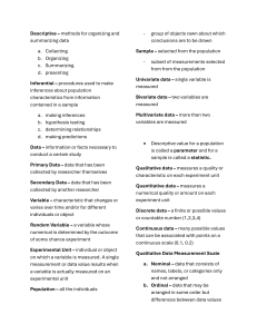 Statistics Concepts: Data, Measurement, Frequency & Central Tendency