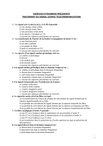 Exercices d'examen Traitement du Signal Licence T&eacute;l&eacute;communications