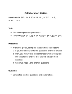 High School Biology Review Stations: SC.912.L.14 Standards