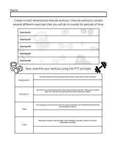 Interval Workout Planner: FITT Principle Worksheet