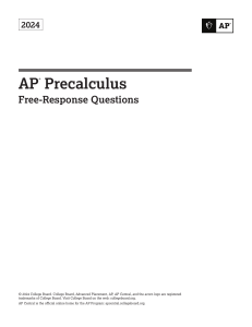AP Precalculus 2024 Free-Response Questions - Exam Practice