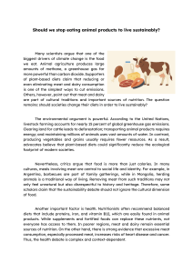 Sustainable Eating: Animal Products, Climate Change & Global Impact