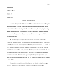 MediBot SCARA Robot Impact Statement: Pharmaceutical Sustainability