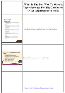 Argumentative Essay Writing Guide: Topic Sentences & Conclusions