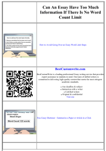 Essay Writing: Information & Word Count Guide