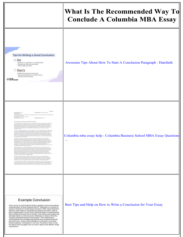 Columbia MBA Essay Conclusion Guide: Tips & Examples