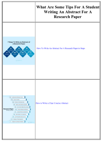 Writing a Research Paper Abstract: Tips for Students