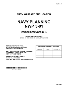 Navy Planning NWP 5-01: Doctrinal Manual