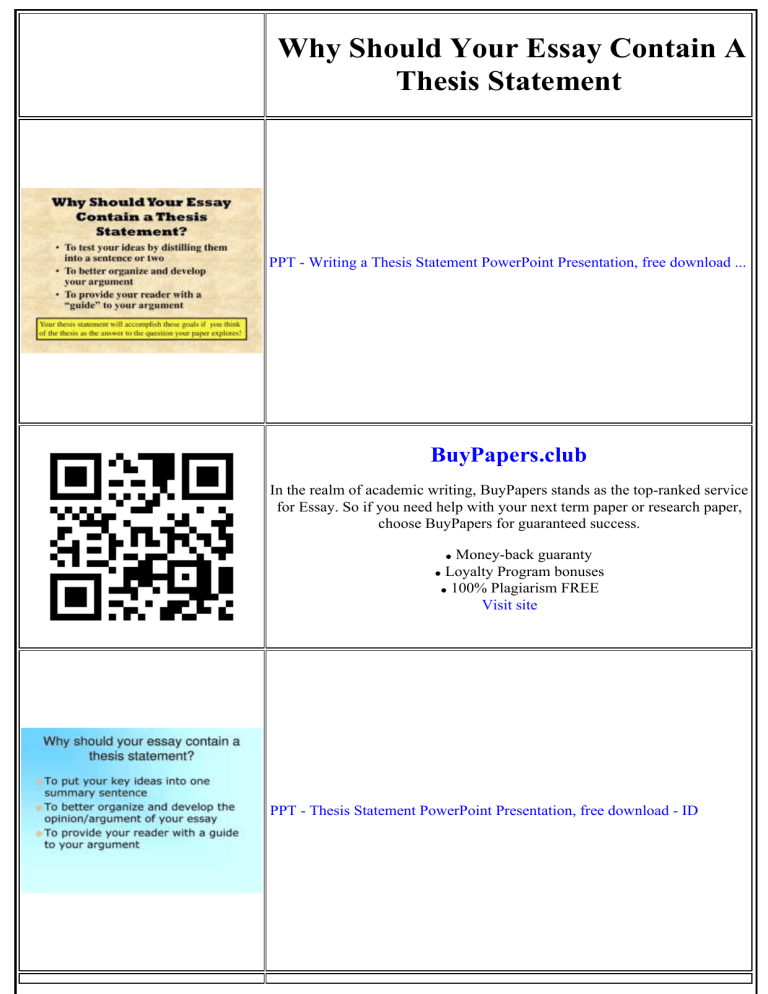 Why Essays Need Thesis Statements: Guide & Examples