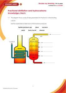 Fractional Distillation & Hydrocarbons Worksheet
