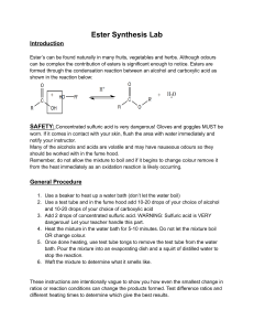 Ester Synthesis Lab: Procedure & Discussion Questions