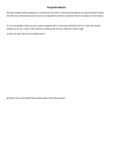Projectile Motion Problems: Worksheet