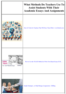 Teacher Methods for Student Essay & Assignment Assistance