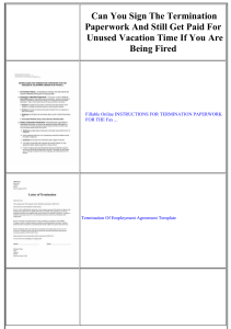 Employment Termination: Paperwork, Pay, and Agreements