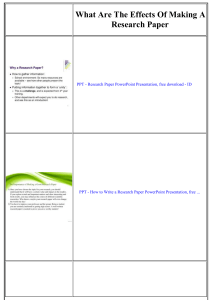 Effects of Research Papers: Presentation Overview