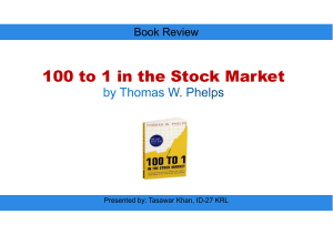 100 to 1 in the Stock Market Book Review